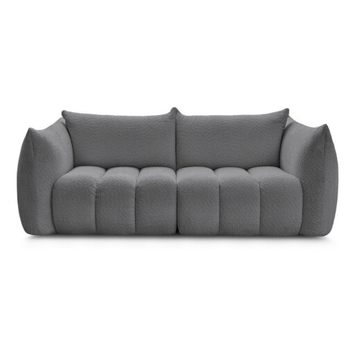 Canapea gri cu tapițerie din țesătură bouclé 234 cm Azra – Bobochic Paris