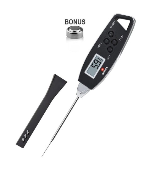 Termometru carne rezistent la apa, Zokura, -50°C/300°C, negru