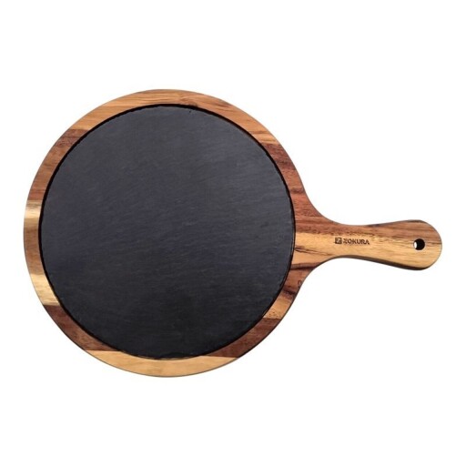 Platou servire, Zokura, 36.7 x 25 cm, lemn acacia/ardezie