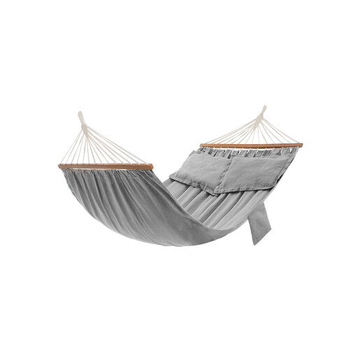 Hamac dublu Songmics, 210x150 cm, amestec bumbac, max 300 kg, gri