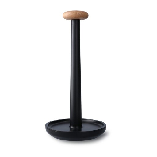 Suport orizontal pentru prosoape de bucătărie din hârtie negru ø 15 cm Paper Pal – Rosendahl