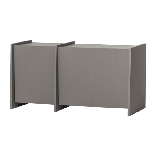 Comodă TV gri cu aspect de lemn de frasin 102x53x44 cm Brock – WOOOD