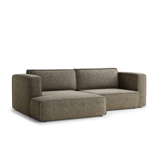 Colțar maro extensibil/cu spațiu de depozitare cu tapițerie din chenille (cu colț pe partea stângă/cu șezlong) Velto – Maison de Rêve