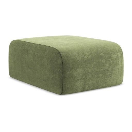 Taburet verde cu tapițerie din chenille Lani – Makamii