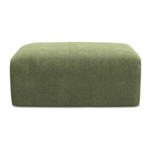 Taburet verde cu tapițerie din chenille Kona – Makamii
