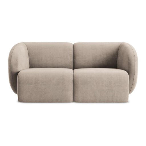 Canapea maro deschis cu tapițerie din chenille 174 cm Lani – Makamii