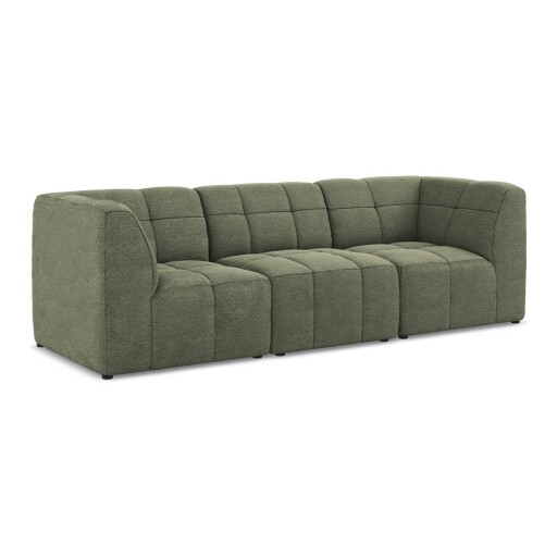 Canapea verde cu tapițerie din țesătură bouclé 255 cm Aloha – Makamii