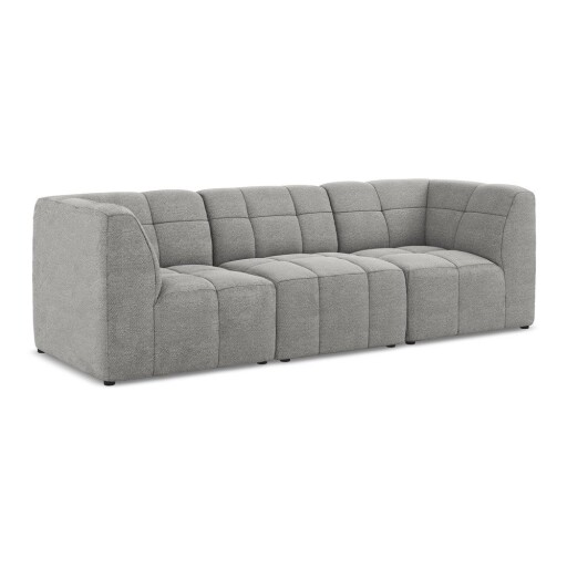 Canapea gri cu tapițerie din țesătură bouclé 255 cm Aloha – Makamii