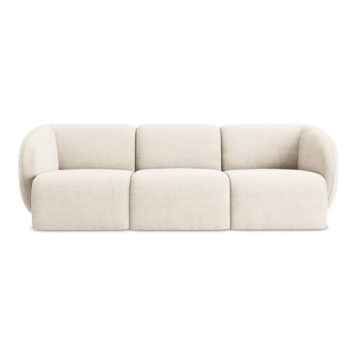 Canapea bej cu tapițerie din chenille 244 cm Lani – Makamii