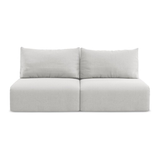 Canapea gri deschis extensibilă/cu spațiu de depozitare cu tapițerie din catifea 216 cm Kalena – Makamii