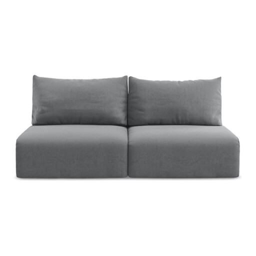 Canapea gri extensibilă/cu spațiu de depozitare cu tapițerie din catifea 216 cm Kalena – Makamii