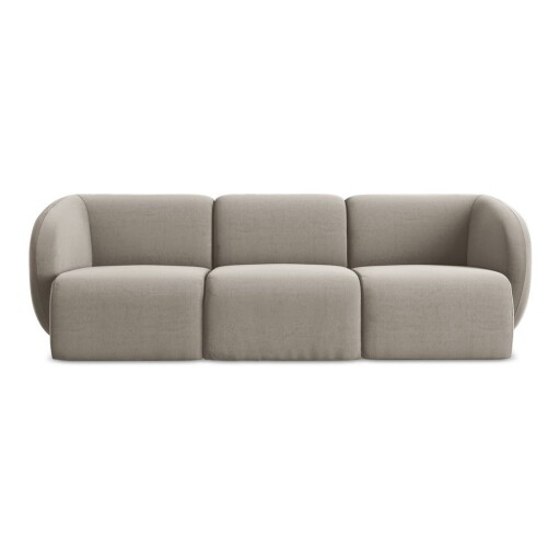 Canapea maro deschis cu tapițerie din catifea 244 cm Lani – Makamii