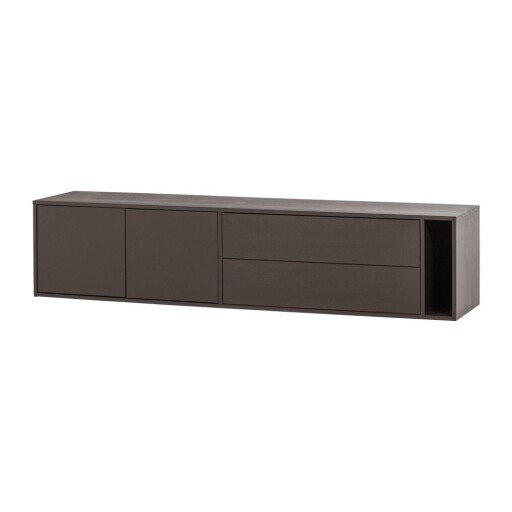 Comodă TV maro închis din lemn de pin 200x45x44 cm Settle Down – vtwonen