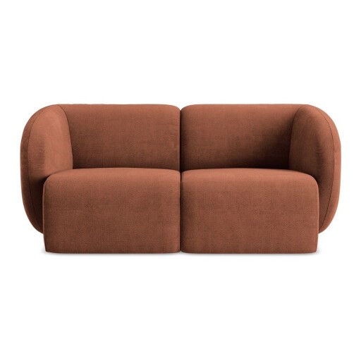 Canapea teracotă cu tapițerie din chenille 174 cm Lani – Makamii