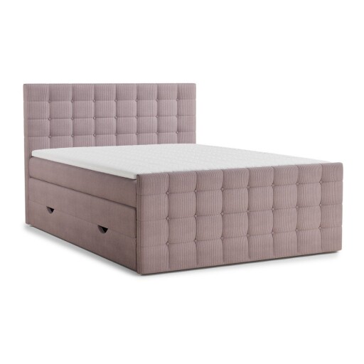 Pat boxspring mov cu spațiu de depozitare 180x200 cm Tasca – Maison de Rêve