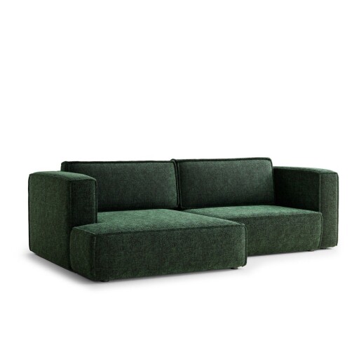 Colțar verde închis extensibil/cu spațiu de depozitare cu tapițerie din chenille (cu colț pe partea stângă/cu șezlong) Velto – Maison de Rêve