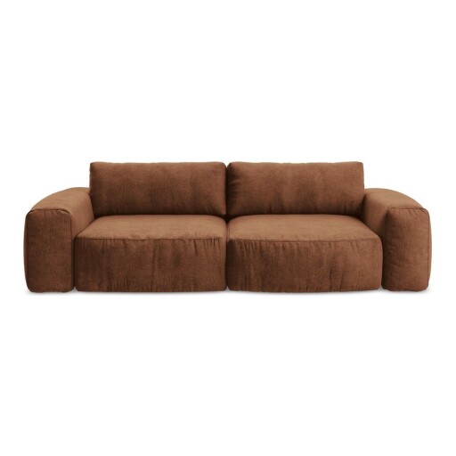 Canapea teracotă extensibilă cu tapițerie din chenille 275 cm Kuki – Makamii