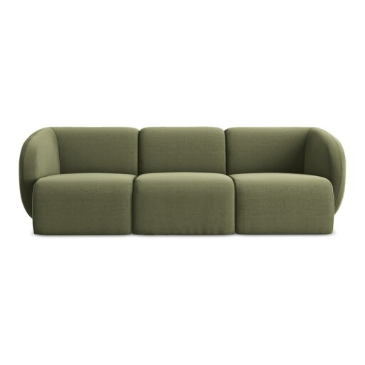 Canapea verde cu tapițerie din catifea 244 cm Lani – Makamii