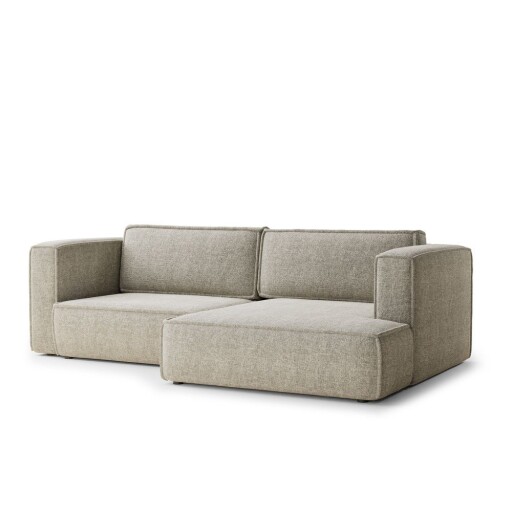 Colțar bej extensibil/cu spațiu de depozitare cu tapițerie din chenille (cu colț pe partea dreaptă/cu șezlong) Velto – Maison de Rêve