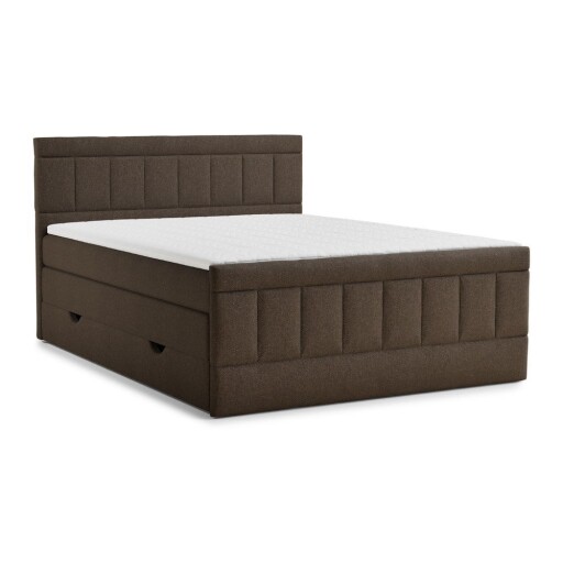 Pat boxspring maro cu spațiu de depozitare 200x200 cm Caya – Maison de Rêve