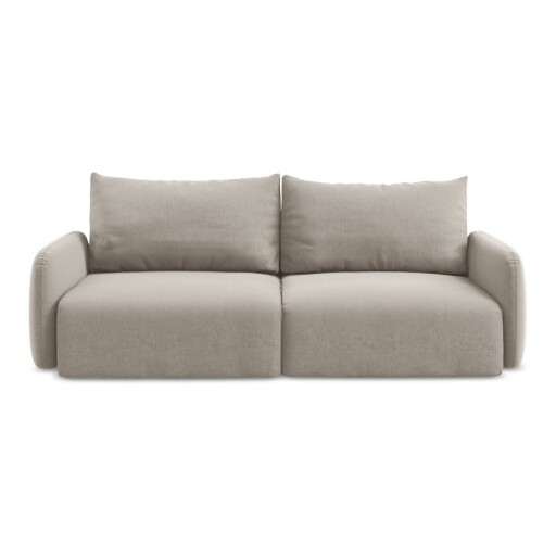 Canapea taupe extensibilă/cu spațiu de depozitare cu tapițerie din catifea 238 cm Kalena – Makamii