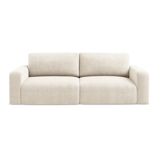Canapea crem extensibilă/cu spațiu de depozitare cu tapițerie din chenille 252 cm Kona – Makamii