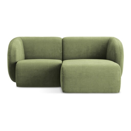 Colțar verde cu tapițerie din chenille (cu colț pe partea dreaptă/cu șezlong) Lani – Makamii