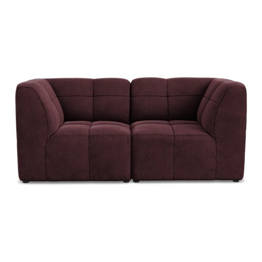 Canapea burgundy cu tapițerie din catifea 180 cm Aloha – Makamii
