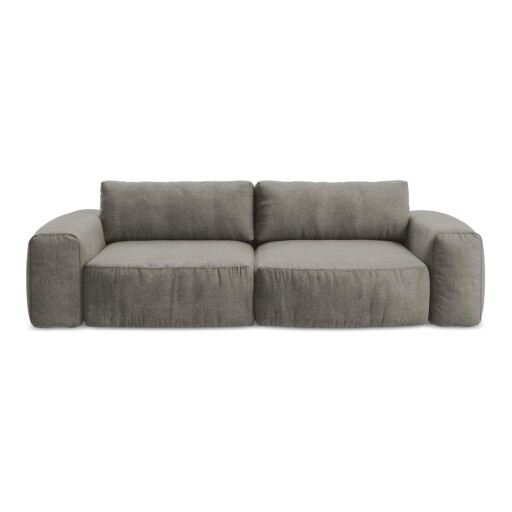 Canapea gri extensibilă cu tapițerie din chenille 275 cm Kuki – Makamii