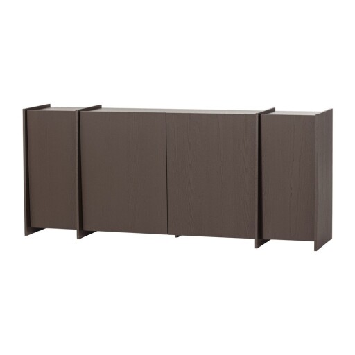Comodă maro închis cu aspect de lemn de frasin 200x85x44 cm Brock – WOOOD