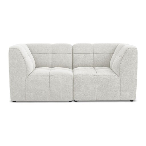 Canapea albă cu tapițerie din țesătură bouclé 180 cm Aloha – Makamii