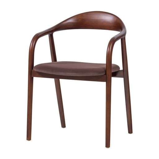 Scaun de dining maro cu cotiere din lemn de fag Bran – WOOOD