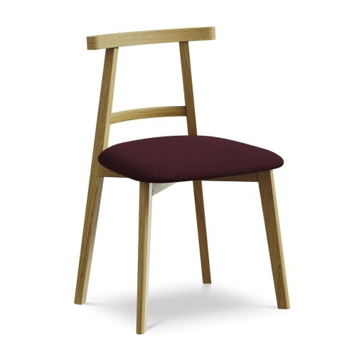 Scaun de dining burgundy din lemn masiv Ohelo – Makamii