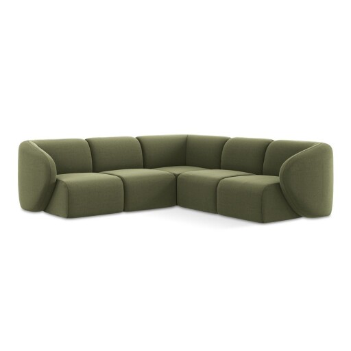 Colțar verde cu tapițerie din catifea Lani – Makamii