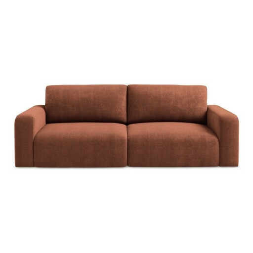 Canapea teracotă extensibilă/cu spațiu de depozitare cu tapițerie din chenille 252 cm Kona – Makamii