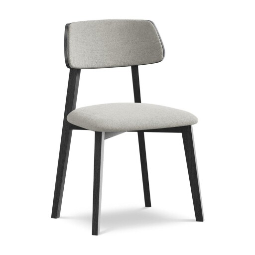 Scaun de dining gri deschis din lemn masiv Niu – Makamii