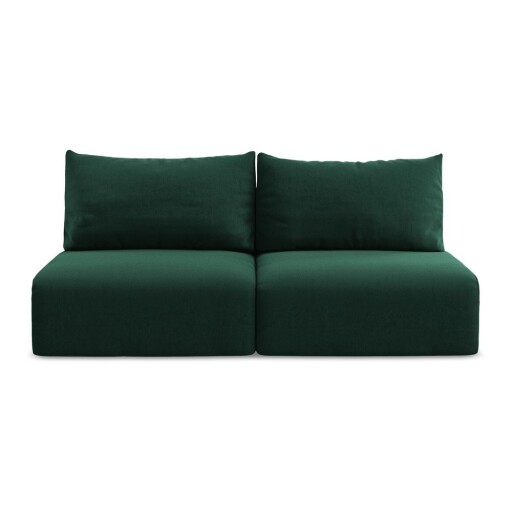 Canapea verde-închis extensibilă/cu spațiu de depozitare cu tapițerie din catifea 216 cm Kalena – Makamii