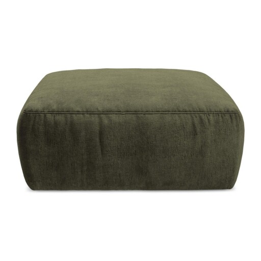 Taburet verde cu tapițerie din chenille Kuki – Makamii
