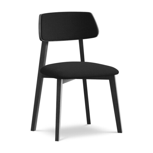 Scaun de dining negru din lemn masiv Niu – Makamii