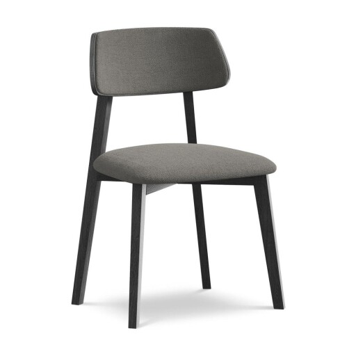 Scaun de dining gri din lemn masiv Niu – Makamii