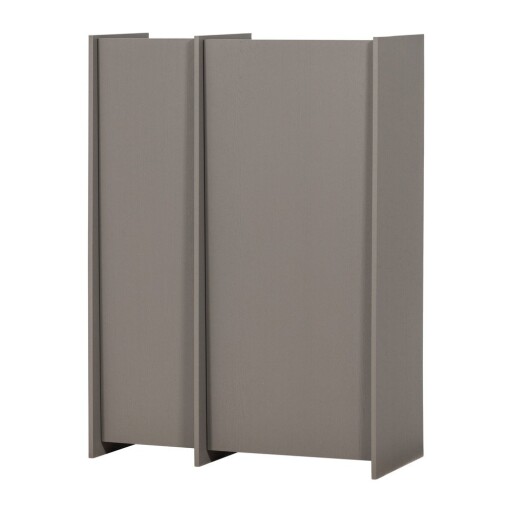 Dulap gri cu aspect de lemn de frasin 102x140x44 cm Brock – WOOOD
