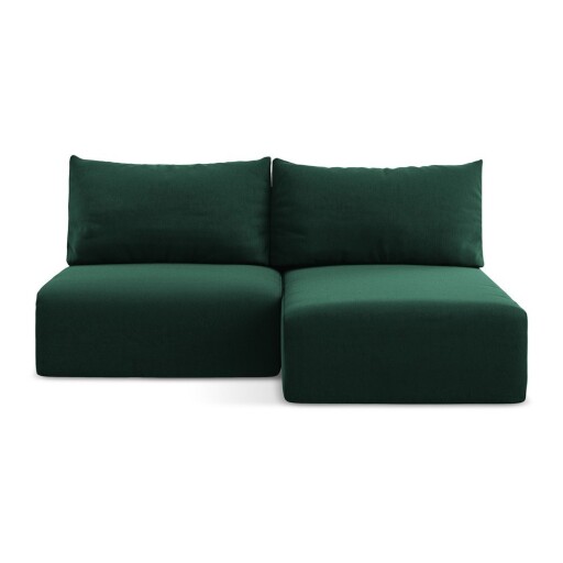 Colțar verde închis extensibil/cu spațiu de depozitare cu tapițerie din catifea (cu colț pe partea dreaptă/cu șezlong) Kalena – Makamii