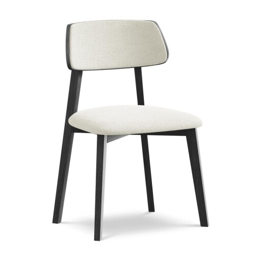 Scaun de dining crem din lemn masiv Niu – Makamii