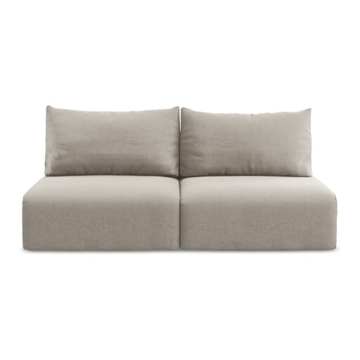 Canapea taupe extensibilă/cu spațiu de depozitare cu tapițerie din catifea 216 cm Kalena – Makamii
