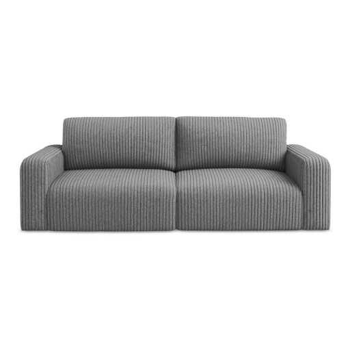 Canapea gri extensibilă/cu spațiu de depozitare cu tapițerie din catifea reiată 252 cm Kona – Makamii