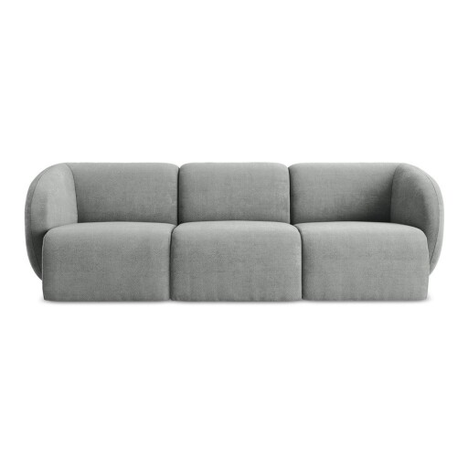Canapea gri cu tapițerie din chenille 244 cm Lani – Makamii