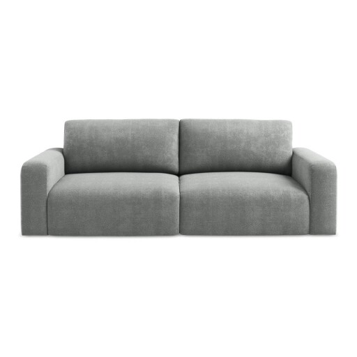 Canapea gri extensibilă/cu spațiu de depozitare cu tapițerie din chenille 252 cm Kona – Makamii