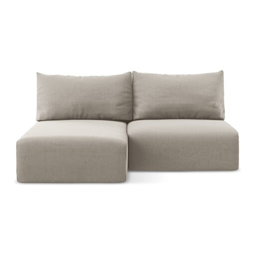 Colțar taupe extensibil/cu spațiu de depozitare cu tapițerie din catifea (cu colț pe partea stângă/cu șezlong) Kalena – Makamii