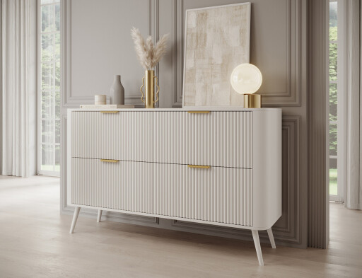 Comoda ELTAP, Chavelle, 150x40x90 cm, PAL/MDF, alb