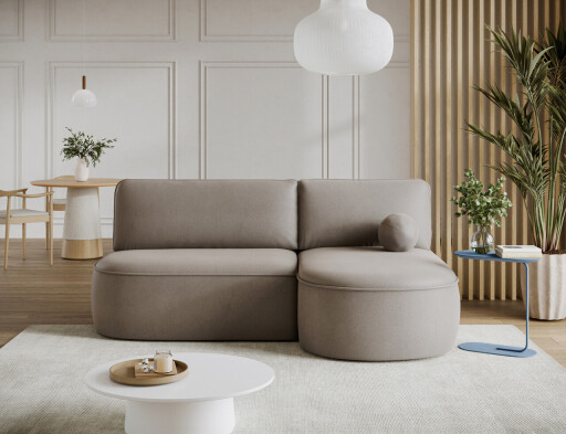 Coltar extensibil dreapta 3 locuri ELTAP, RT-18SO, Livosa, 220x144x93 cm, lemn/poliester, bej inchis